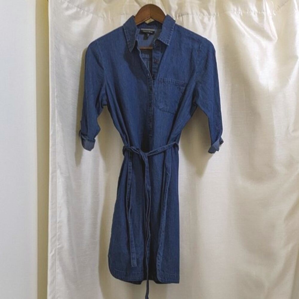 Chambray Denim Shirt Dress Tunic - Sz Small